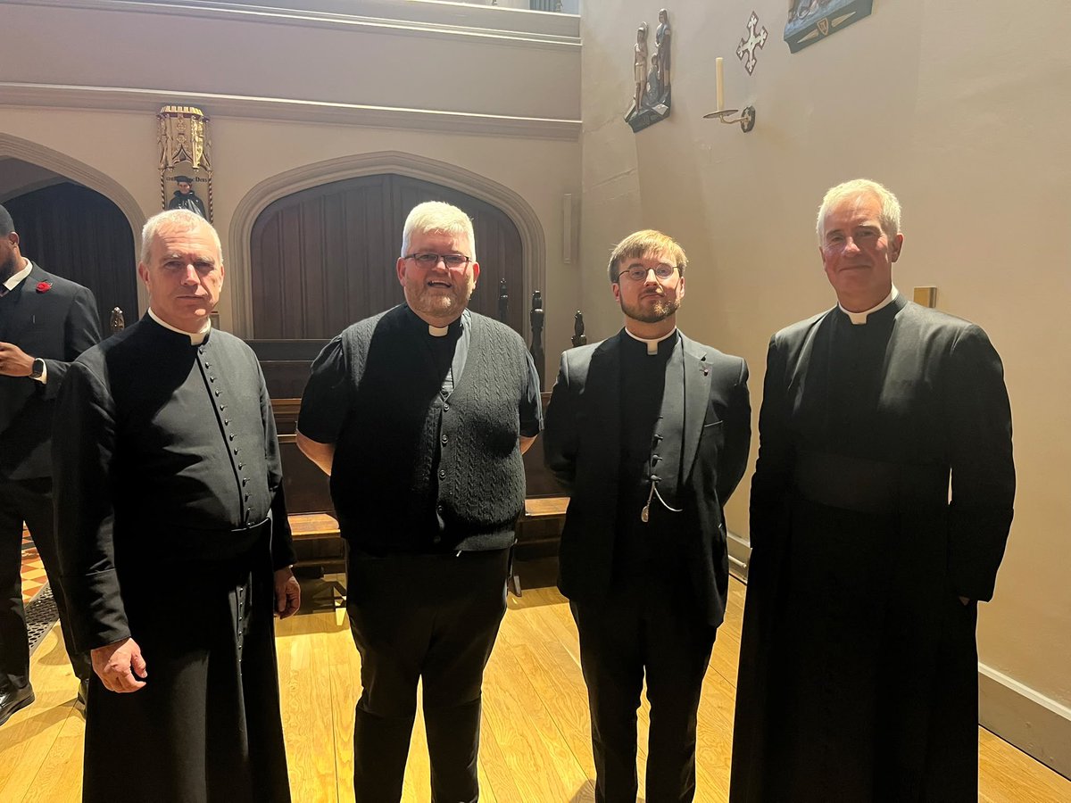 FrDavidPalmer's tweet photo. A joy and a privilege to be with Lukas (former student of the University of Nottingham) as he receives Candidacy for Holy Orders this evening at St Mary’s Oscott. (Lukas 3rd from the left). https://t.co/wrC0sCBgqT