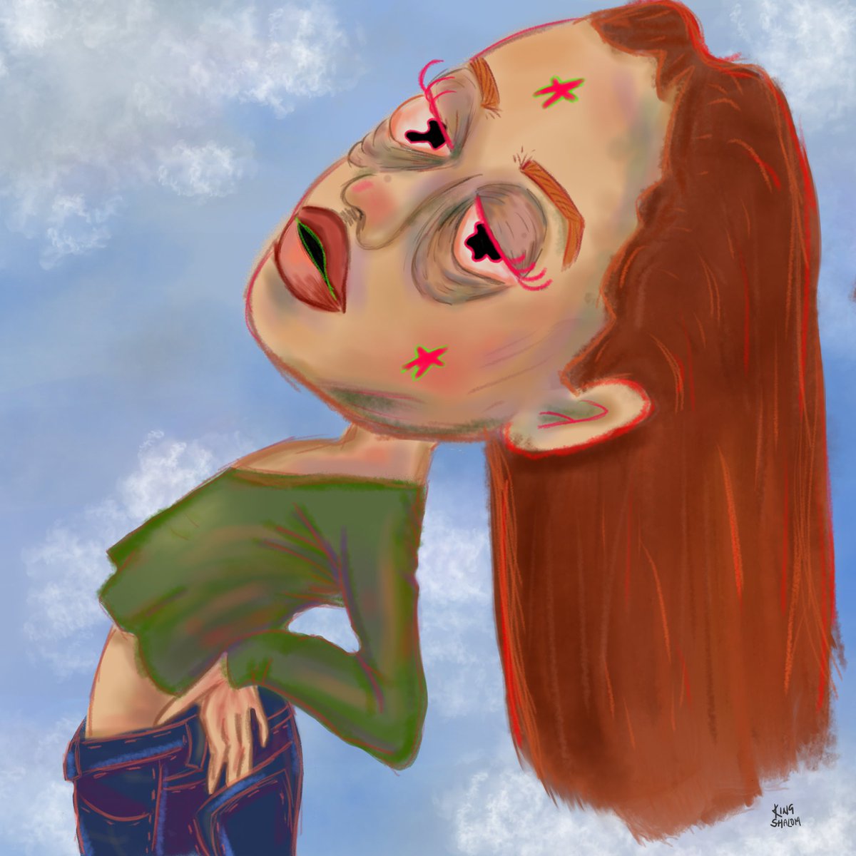 kingshalommm's tweet photo. Art repost🙉 she’s so pretty https://t.co/w3pBaOez7z