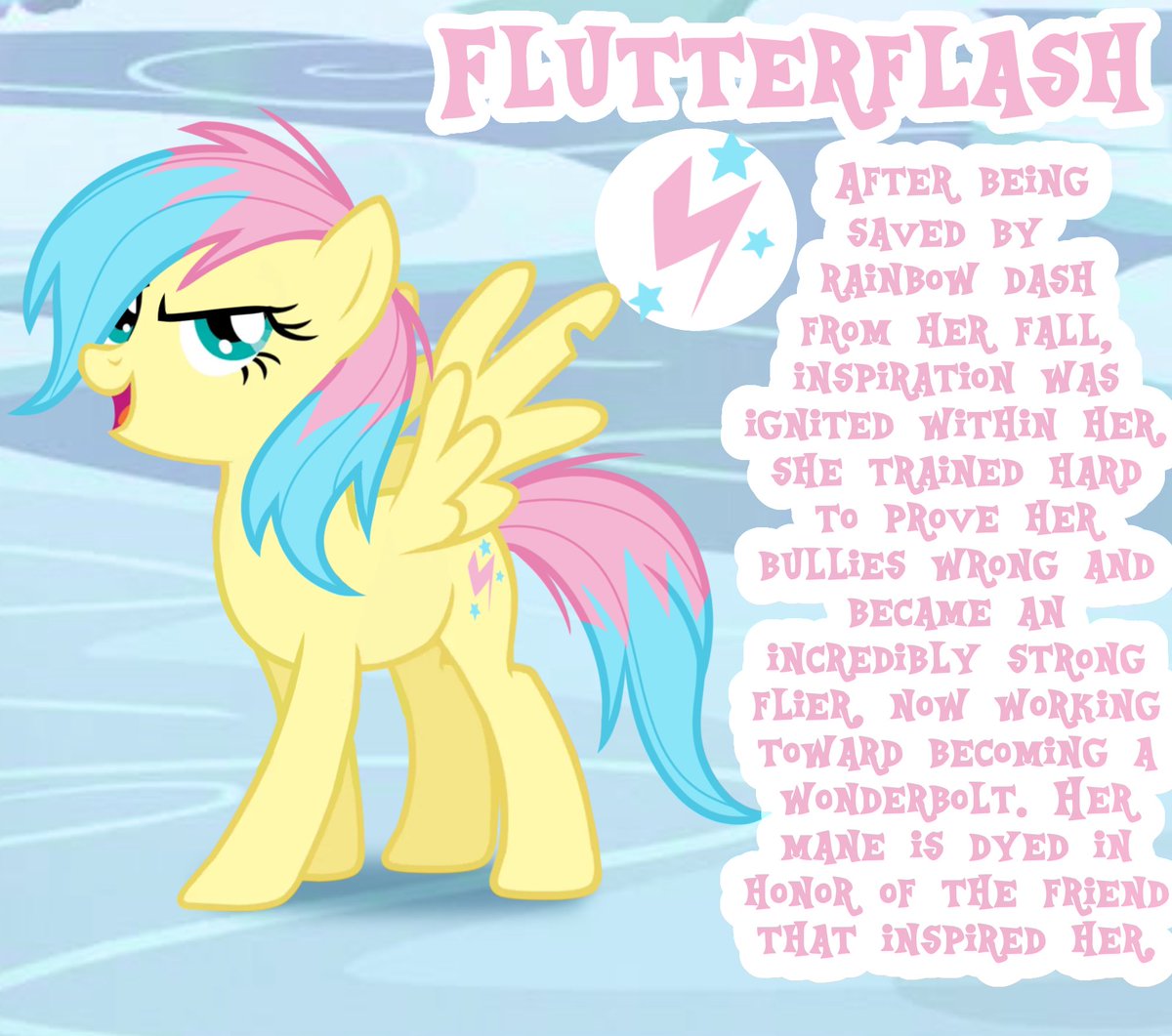 DoodlesInky's tweet photo. Diverged Destinies AU - Fluttershy (Flutterflash)

Changed her name after a certain blue pegasus inspired her to be bold and brave. Now, she’s on track to be a wonderbolt!

#mlp https://t.co/pE9G1b0oMY