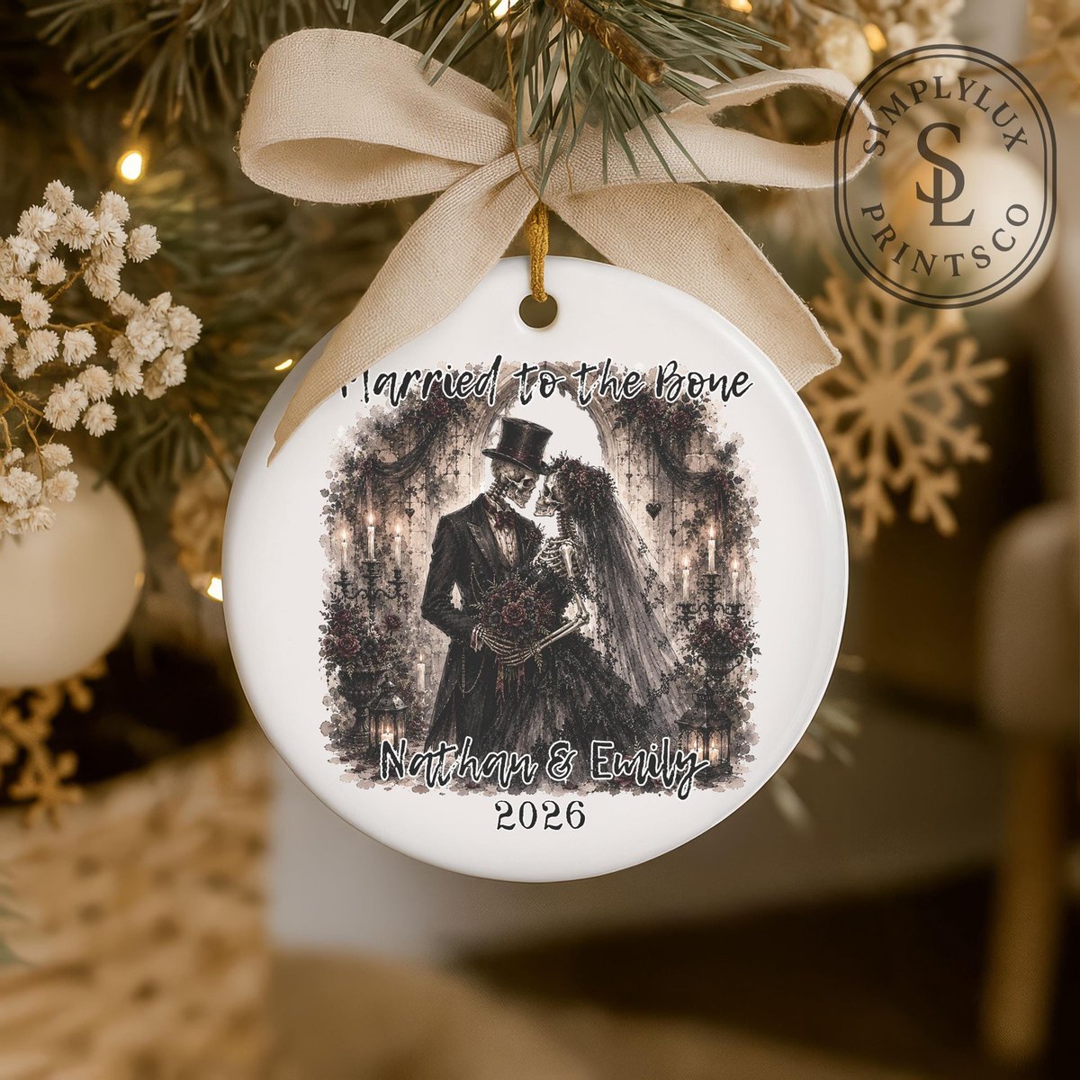 ValenciaLajg's tweet photo. Love knows no bounds, not even in the afterlife. Celebrate your eternal bond with our personalized Married to the Bone ornament—a charming gothic keepsake that adds a spooky twist to your Christmas tree and honors your “til-death-do-us-part” https://t.co/dumCvwZFDx