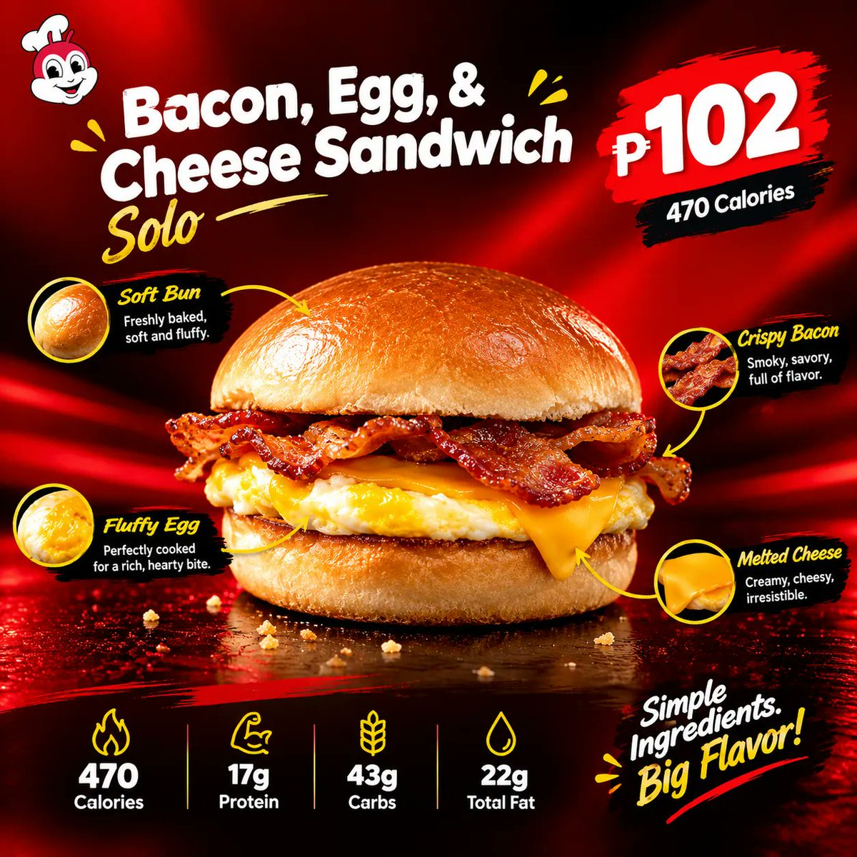 Jollibee1331's tweet photo. Bacon, Egg, & Cheese Sandwich Solo: Price, Calories, Ingredients & Nutrition Guide 2026 ๐ฅ๐ฅ๐ง
Read the full guide here: https://t.co/0AOlgxZxUJ
#Jollibee #JollibeeMenu #JollibeeMenu2026 #BaconEggAndCheeseSandwich #JollibeeBreakfast #JollibeeMenuPrices #JollibeePhilippines https://t.co/W4mfEluzuP