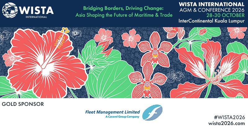 WISTAInt's tweet photo. 🤝 Sponsor Announcement – Fleet Management Limited 

We are delighted to welcome @Fleet_stories as a gold sponsor for the 2026 WISTA International AGM &amp; Conference!

Thank you for supporting #WISTA2026

To join us in Kuala Lumpur, register here: https://t.co/F7fB5aFrsH https://t.co/UsfGgfhaEi