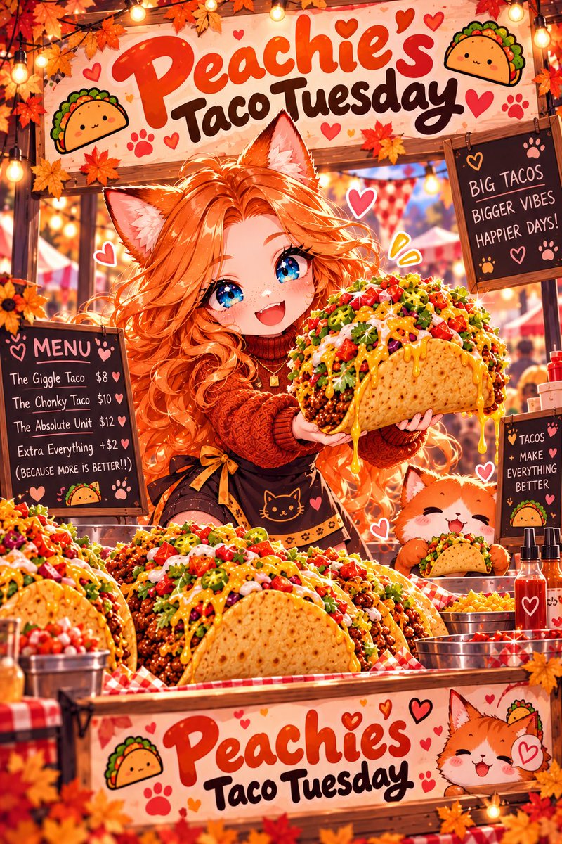 mspeachiefoxx's tweet photo. Have been handing out tacos all day 🌮 
Who wants an oversized taco?! https://t.co/yC4lunpJb4