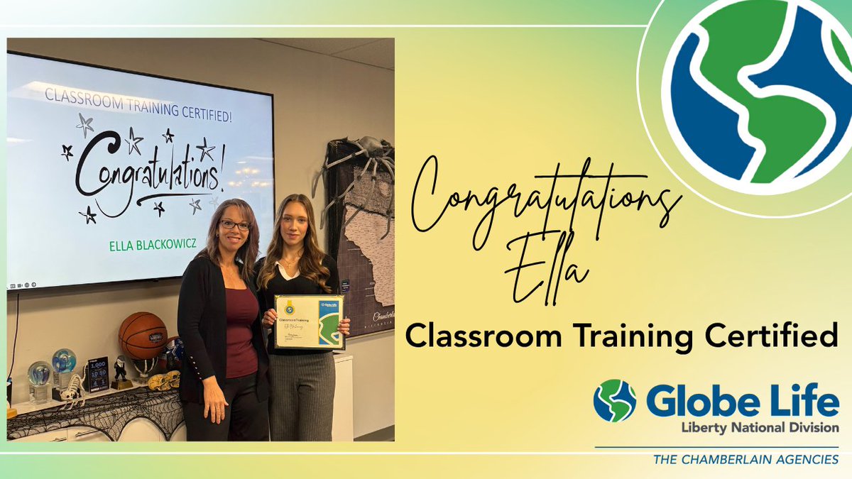 LNDChamberlain's tweet photo. Congratulations Ella on your completion of Classroom Training!
It's these small consistent steps that show us how to become successful, but also shows us how we can help our local businesses and their families. ❤️
#ChamberlainAgencies  #DoWhatYouLove https://t.co/ecJA20NoGk