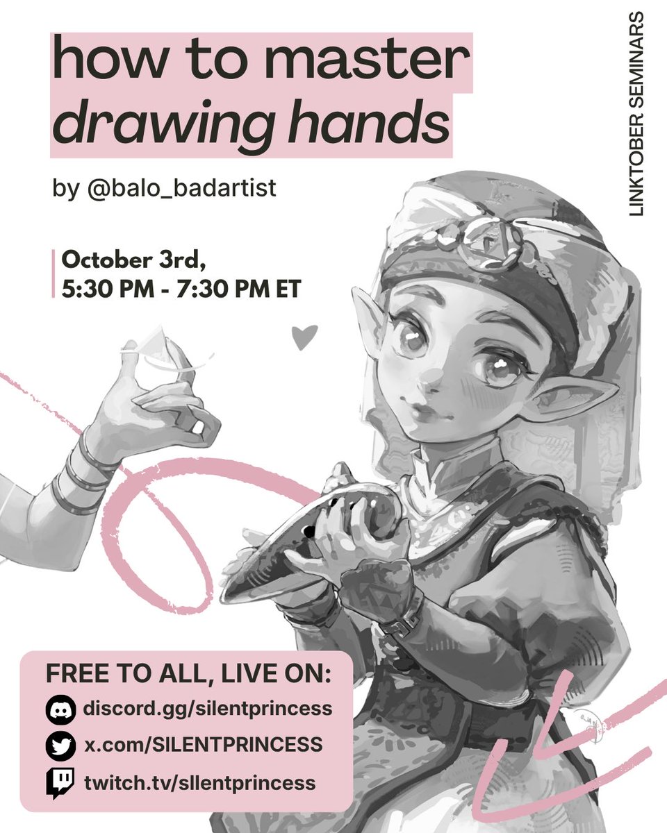 SlLENTPRINCESS's tweet photo. if you're in a drawing slump....

come join us in our linktober art webinars 🩵

every saturday in october

seminars by @balo_badartist @sarahrsketches @hellbent_ember @SuccubaRossa and @blupee_blupee 

celebrating human art in the blight of genai ! https://t.co/PSdDFJ2fj1