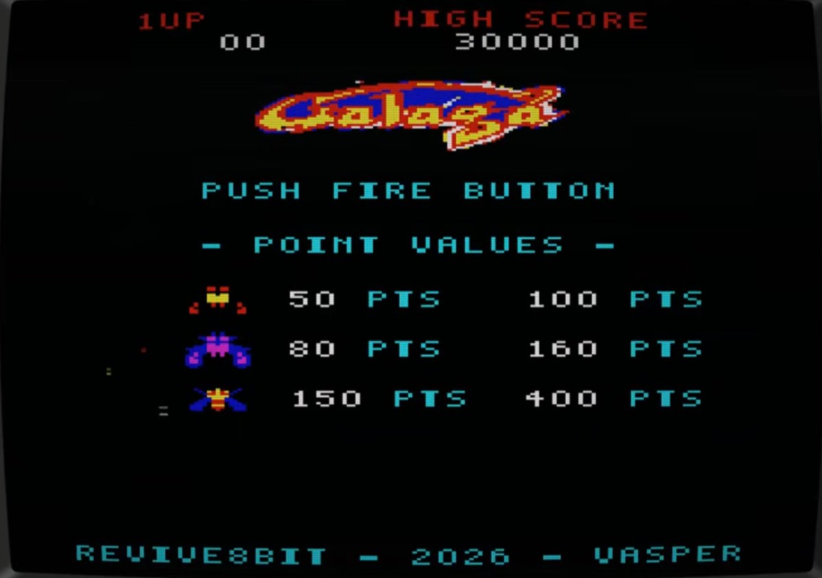 VideodromeOfici's tweet photo. #revive8bit trae #GALAGA a través de la técnica de "I.A. corregida" (usa IA y la retoca para corregir) "GALAGA CPC IA" podéis disfrutar del título desde su enlace en su canal https://t.co/E5ltPkO9Rq #videodrome #escenAmstrad #buoh #amstrad #pcw #CPC #AMSTRAD_IA #septiembre2026 https://t.co/GHRr1FJOMV