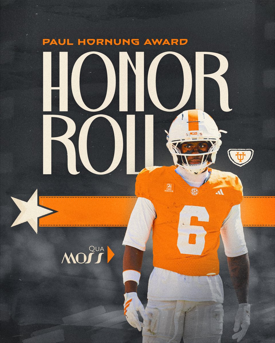 Vol_Football's tweet photo. Versatile.

Qua has been named to the @hornungaward honor roll

Read more → https://t.co/vORBicKSE8

#GBO 🍊 https://t.co/ceK2HyEvPG