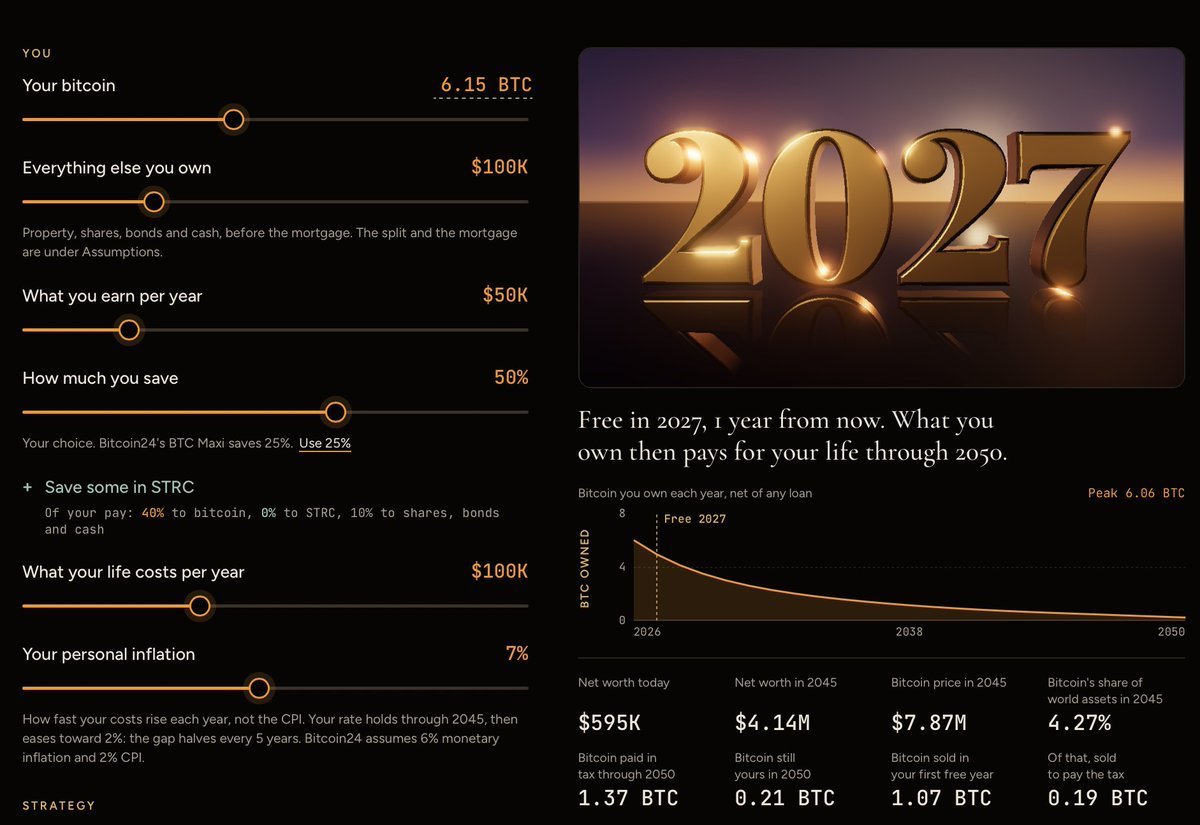 brad_millscan02's tweet photo. Watch the video here and verify the block data if you're interested

 https://t.co/SPVUvzipvu…

the site also contains a freedom calculator to show you how much bitcoin you need to live sovereign forever (fork of @saylor's bitcoin24 model)

oh and a quantum bitcoin simulator 🤯 https://t.co/q0yk3d0EAm