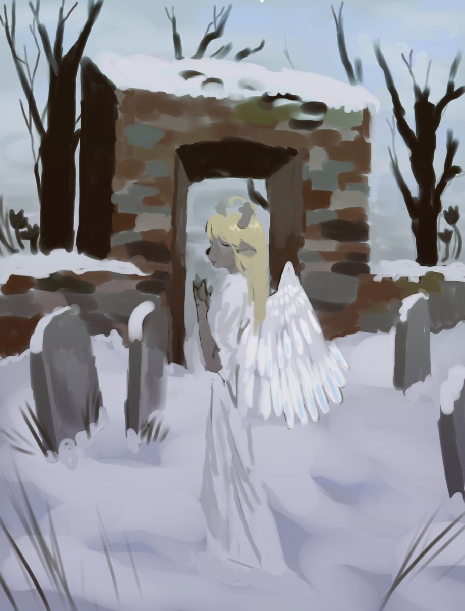 Kommei0's tweet photo. graveyard under snow https://t.co/sM0aefhylx