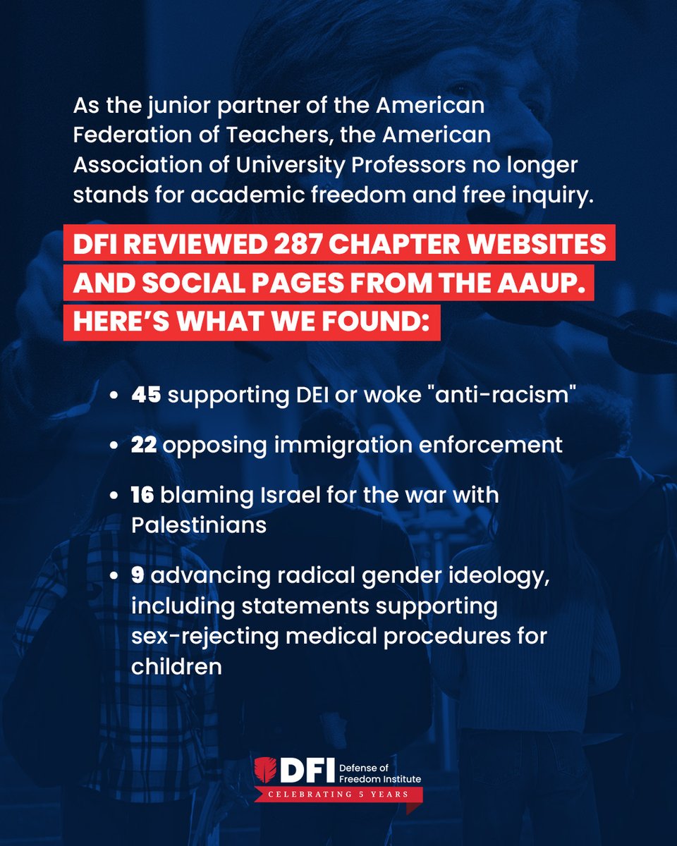 DFIPolicy's tweet photo. @rweingarten’s teacher union has its tentacles on college campuses, endorsing left-wing and antisemitic activities and policies that threaten academic freedom. Learn more in DFI's latest report. https://t.co/1cqm4RN5m2