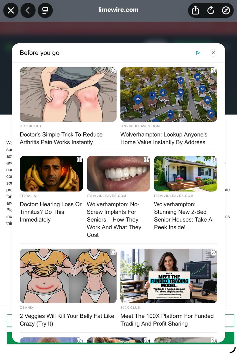 JHCapital's tweet photo. @limewire This is your website. https://t.co/6d57fFwgba