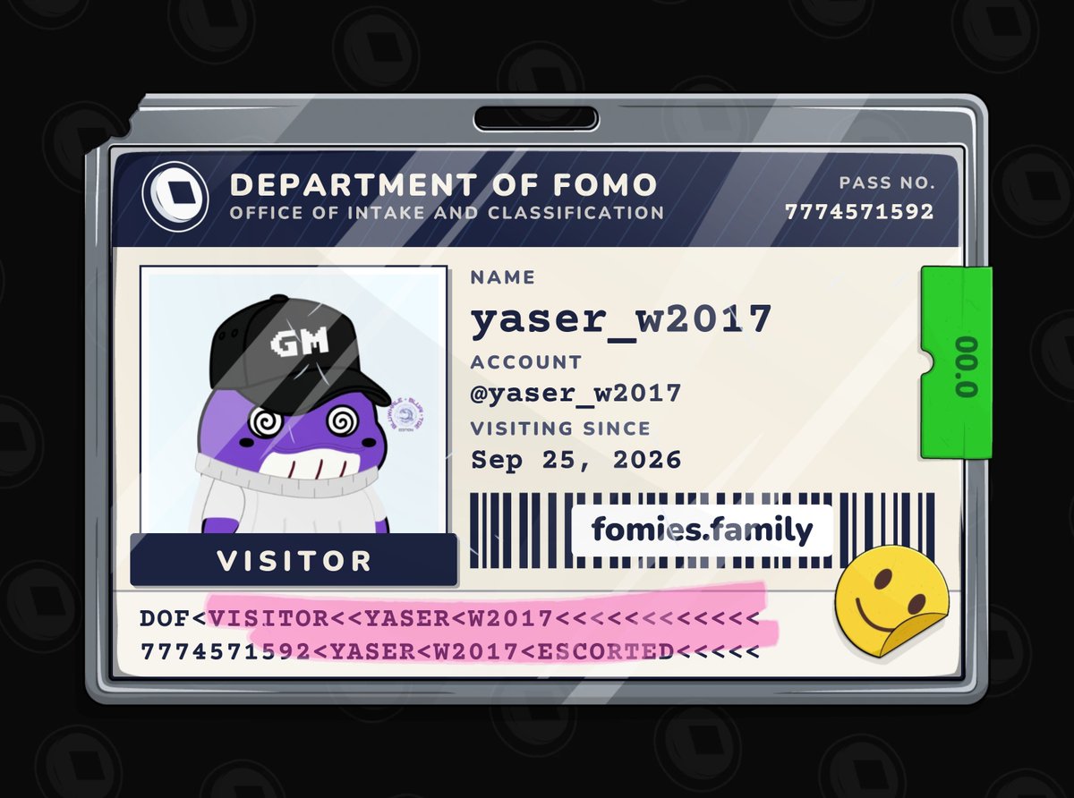 yaser_w2017's tweet photo. visiting the department of fomo. no case yet. must be escorted at all times. @FomiesNFT 
https://t.co/Dd8ZWg1QlR https://t.co/n15RGMfcVr