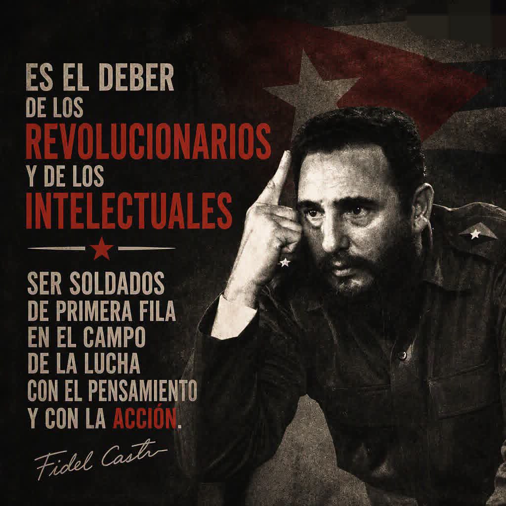 MauryP74's tweet photo. ‼️El deber de los revolucionarios y de los intelectuales es estar en la primera línea: allí donde el pensamiento se convierte en arma y la acción en justicia‼️🇨🇺🇨🇺🇨🇺#CiegideAvila #LatiendoConFidel https://t.co/iX6LN88a1B