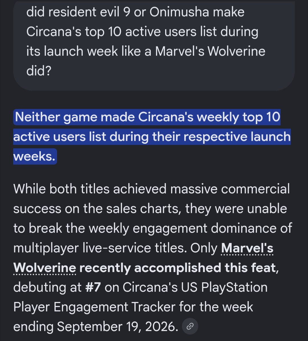 MM2K's tweet photo. @juice32877 Well if what I heard and seen is correct, I don't think Onimusha or RE9 made this list launch week 👀 https://t.co/EnCPBfO60c