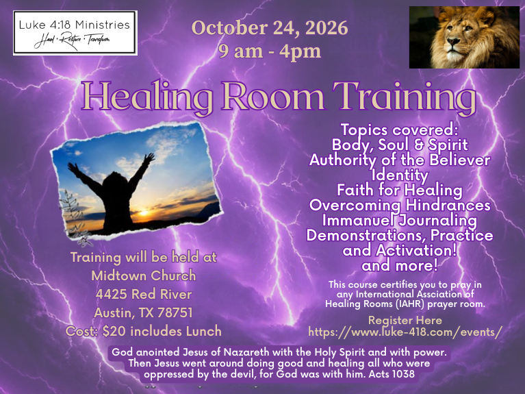 Luke418Ministry's tweet photo. Don't miss this exciting opportunity to be trained in Healing Room Prayer - October 24, 2026 at Midtown Church.  Register here: https://t.co/i1wx0T0SRX https://t.co/DDv7M8A9Mr