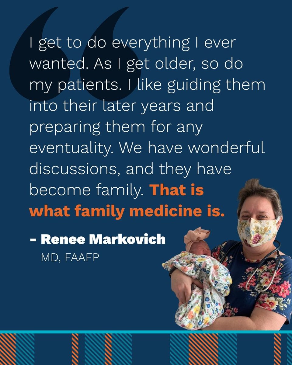 AAFPFoundation's tweet photo. In honor of #FamilyMedicineWeek, AAFP Foundation Board of Trustees President Renee Markovich shared why she continues to answer the call to family medicine. Thank you to everyone who answers that call every day: https://t.co/gKxoMJR6Z6 https://t.co/RX0dPki7KC