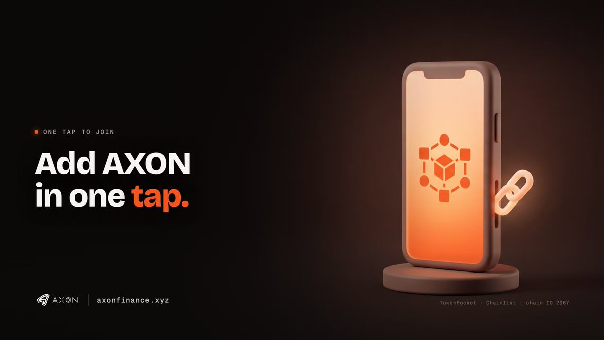 AXONFinance_xyz's tweet photo. adding a new chain used to mean RPC urls, config anxiety, three browser tabs.

now: open TokenPocket, find AXON testnet on Chainlist, tap once. ⚡

chain ID 2967. 
faucet tokens are free. 
thirty seconds and you're on. https://t.co/MwriqRzSPV