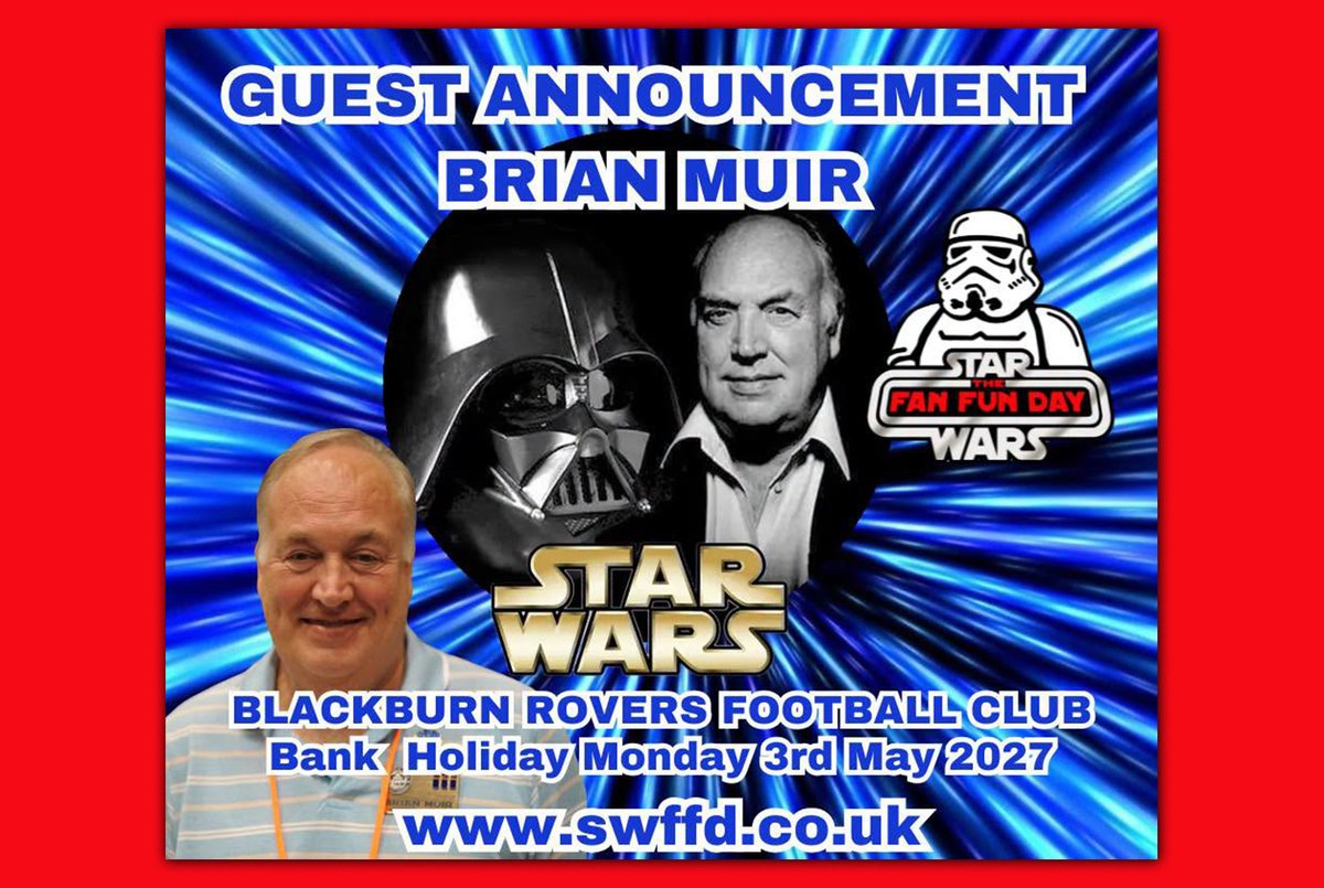 JediNewsNetwork's tweet photo. Star Wars Fan Fun Day 2027: Brian Muir Announced as First Guest - https://t.co/yPnCpbDrXS #StarWars #swffd #StarWarsFanFunDay #Rovers @elhospice @StarWars #BrianMuir https://t.co/Sse4wXnlhO
