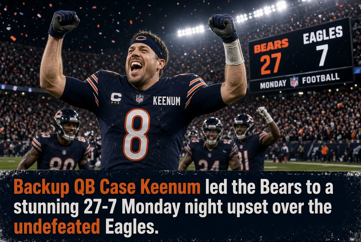 Cblessednow's tweet photo. #CaseKeenum #Bears #Eagles #NFL #MNF #BearDown https://t.co/x4va8HXHU6
