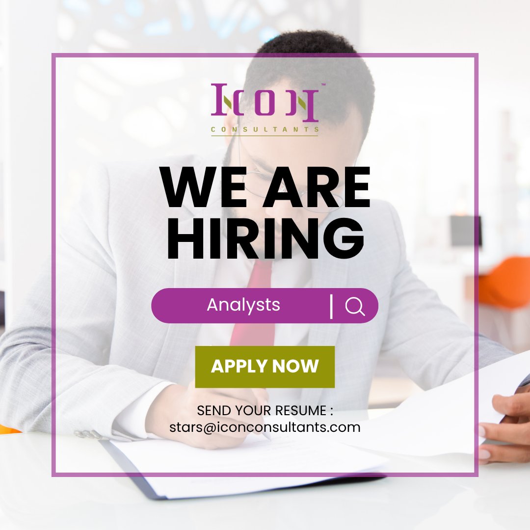 WorkWithIcon's tweet photo. We are hiring US-based Analysts in multiple disciplines. Here's what you need to know:

▪️Degree in relevant discipline or
▪️2+ years of relevant analytics experience

Apply online at: https://t.co/u5mQyORQzu

#hiring #jobsearch #analysts #financialanalysts #dataanalysts https://t.co/7ZfADUWLPL