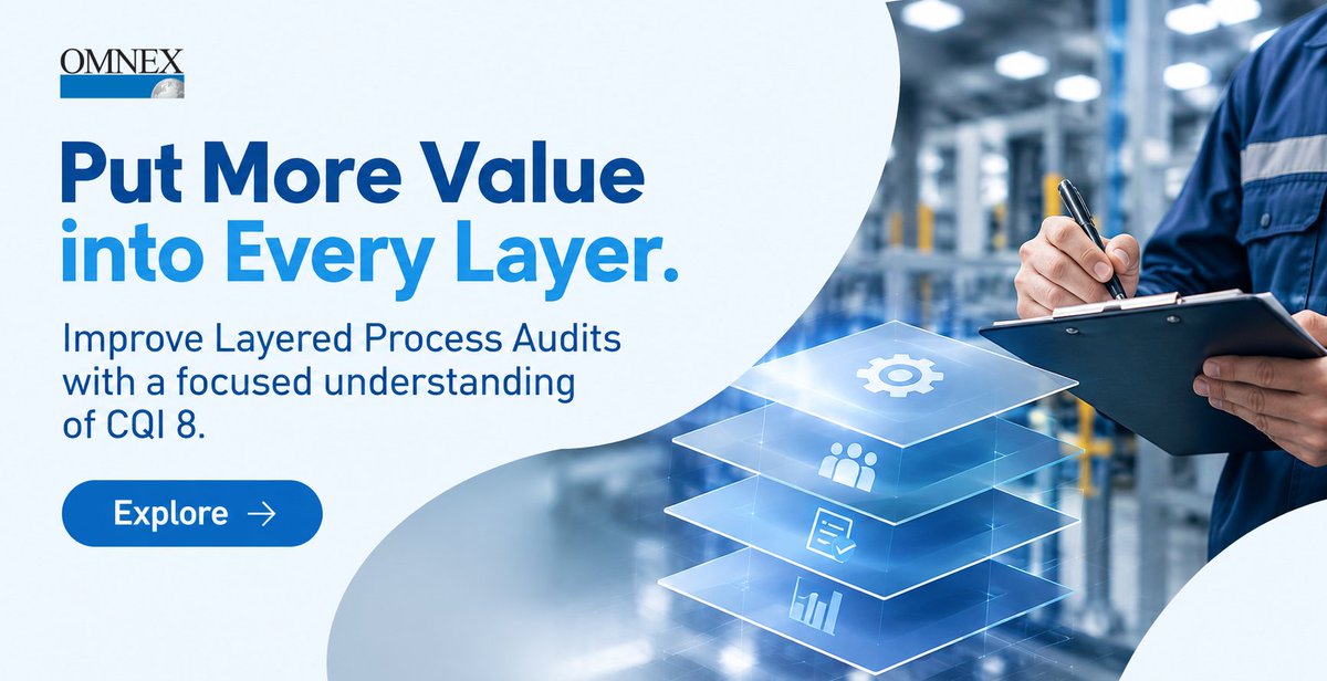 omnexglobal's tweet photo. Layered Process Audits can become routine checks without delivering meaningful improvements.
Explore our training program. - https://t.co/ogw7FtfmoJ
#CQI8 #LayeredProcessAudit #LPA #ProcessAudit #Omnex https://t.co/qpNQxZ7mET