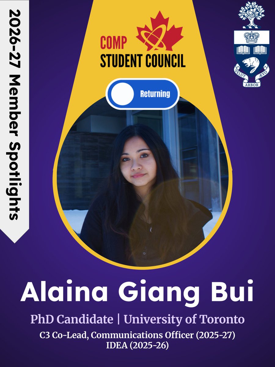 COMPTrainees's tweet photo. Today’s spotlight is on Communications Officer Alaina Giang Bui from @UofT !  She is an invaluable asset to the COMP SC. 🍁 Aujourd’hui, nous mettons le plein feu sur l’agent de communications, Alaina Giang Bui de @UofT ! Elle est un atout inestimable pour le CE OCPM.
#COMPSC https://t.co/HDO73rASOY