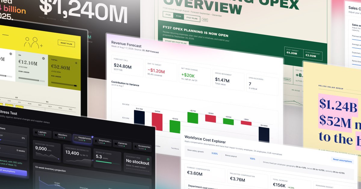 EleonorePigment's tweet photo. Samuli Närhi from @supercell says that with #Pigment Frames, the only limit is imagination. So we gave yours a head start  🖼️

Welcome to the Hall of Frames, a growing collection of real planning interfaces: executive dashboards, slide decks, what-if simulators, expense workflows, and more. If you like one, copy the prompt, download the PNG, and give both to the Modeler Agent. You'll have your own version on your own data in minutes. 

That's just a taste of how Frames empowers our customers! 

Whenever they need a new view or a new way to input data, they don't have to ask us for it and wait for a release anymore. They can build it themselves, right there and then, on their live data and within their existing access rights. 

Have a look and tell me your favorite, or what you’d like us to include next: https://t.co/eoxcKYUxHa