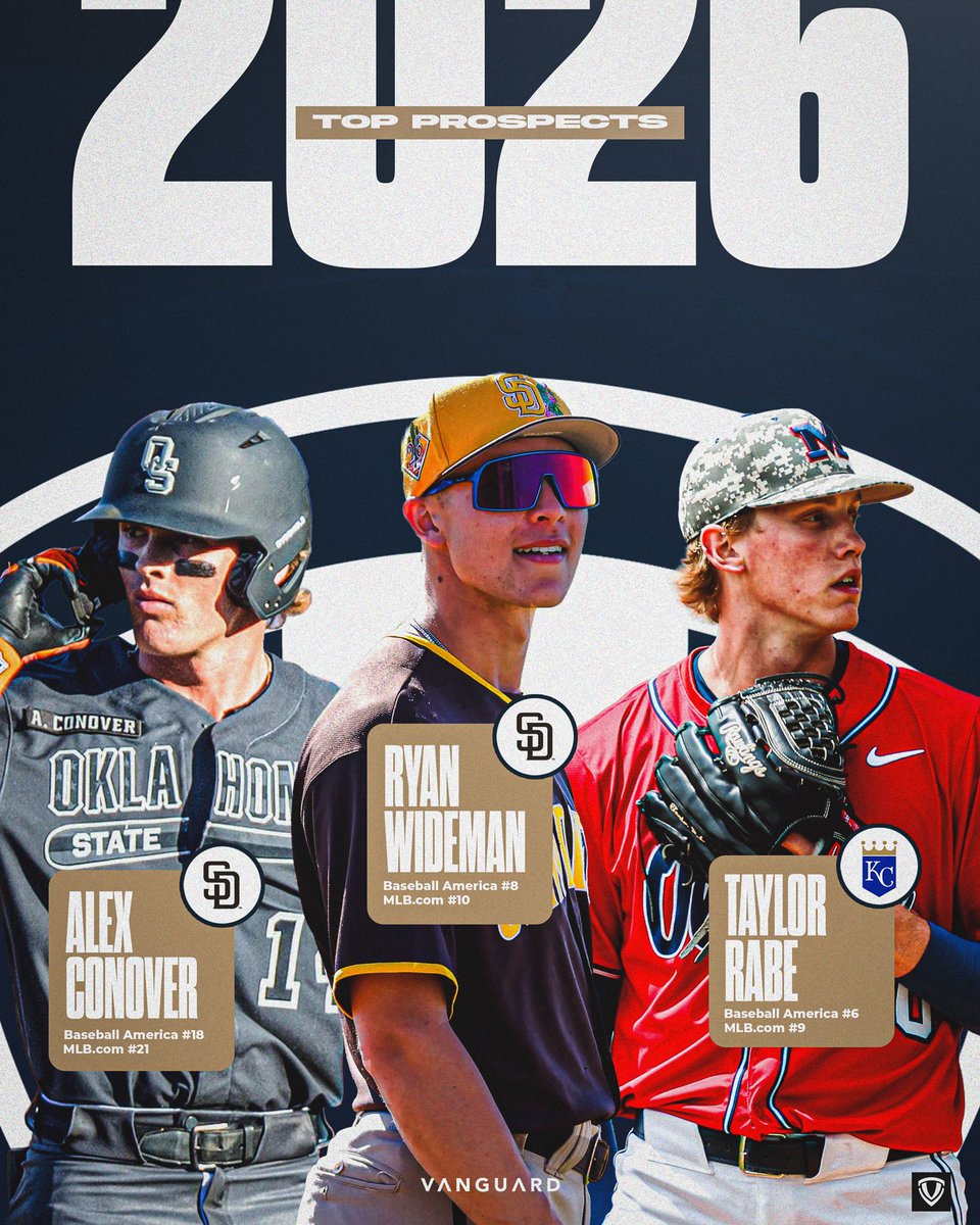 VanguardSG's tweet photo. Three names. One stacked 2026 roster. 👀 Proud to represent Alex Conocer, @RyanWideman03, and @RabeTaylor as we gear up for a big year ahead. ⚾️

#TeamVSG https://t.co/ljq5T19XDx
