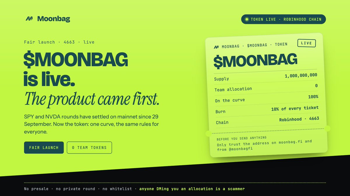 moonbagfi's tweet photo. #MOONBAG is live.

CA: 0x51F67B657518A6f8951F6BD1D44604FFfc226a65

Fair launch, zero team tokens. Only trust this CA and the one on https://t.co/snXD2LwpXS. https://t.co/m2YdW1dhut