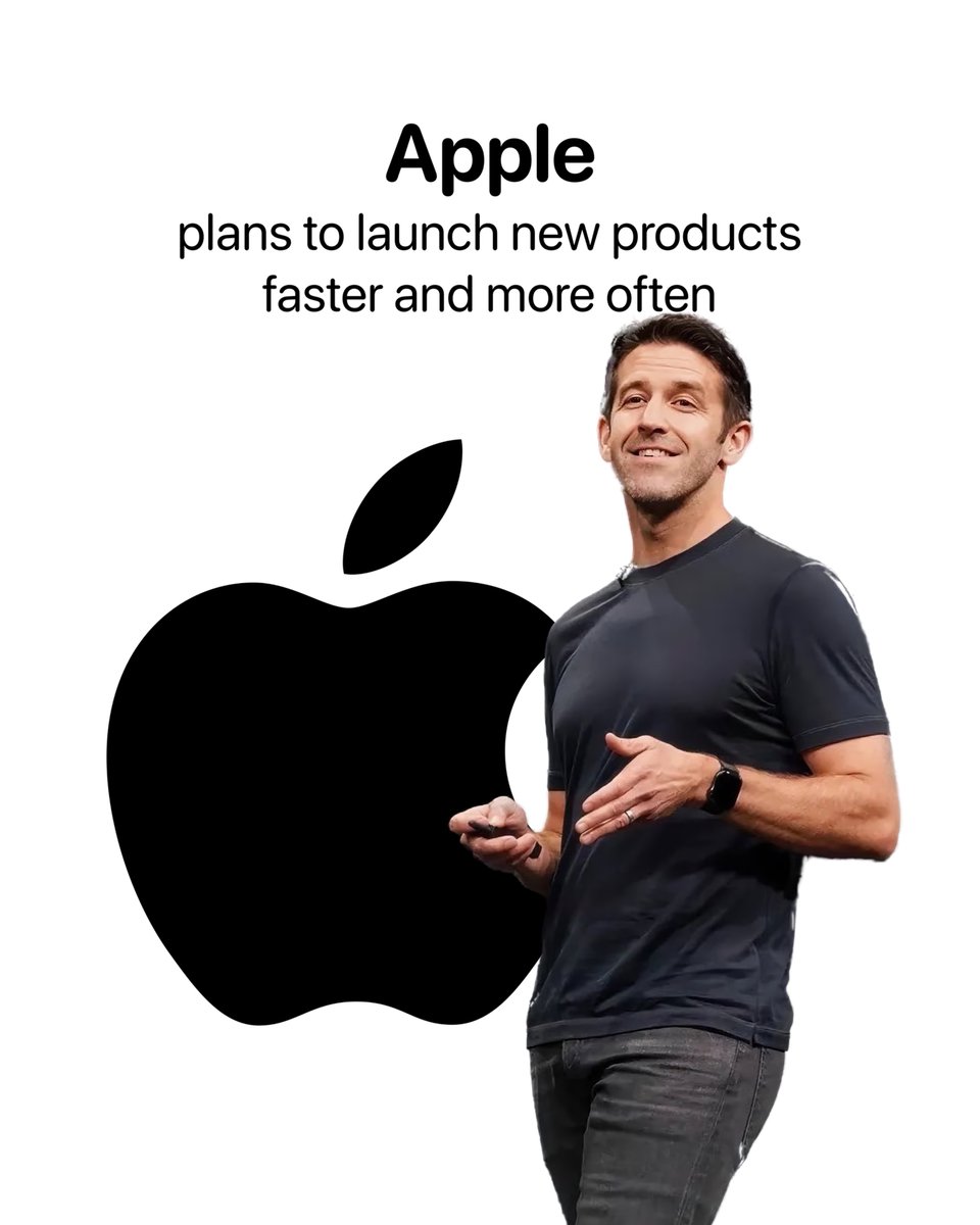 theapplehub's tweet photo. Apple reportedly plans to launch new products faster and more frequently under CEO John Ternus 🚨

The company could move away from its traditional spring and fall release cycles and instead launch products throughout the year as soon as they’re ready

Source: @markgurman https://t.co/6QPCpHgPHk