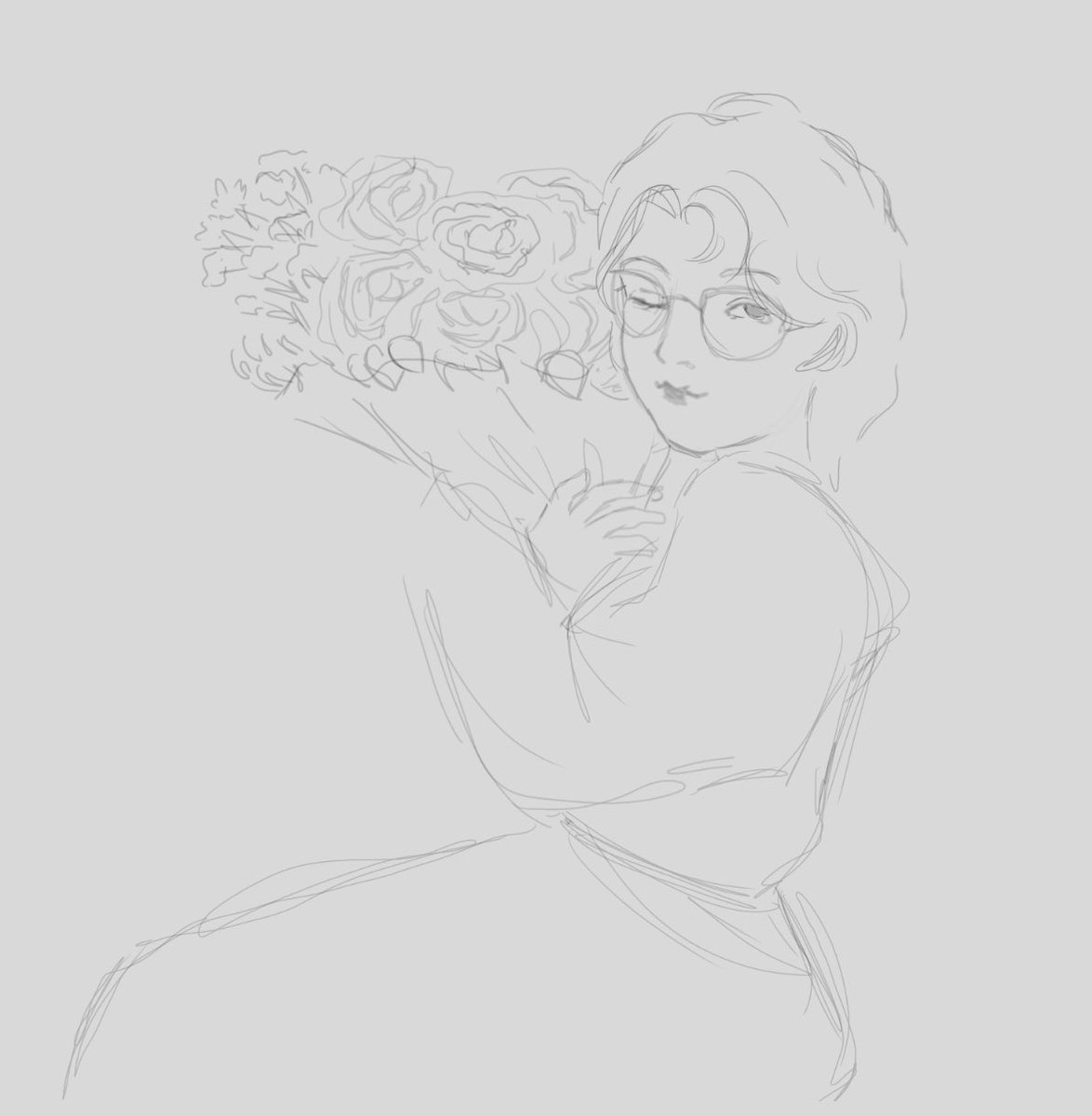 mirethiel's tweet photo. olivia haas wip, pose reference is from oomf https://t.co/pOiR4J36Ht