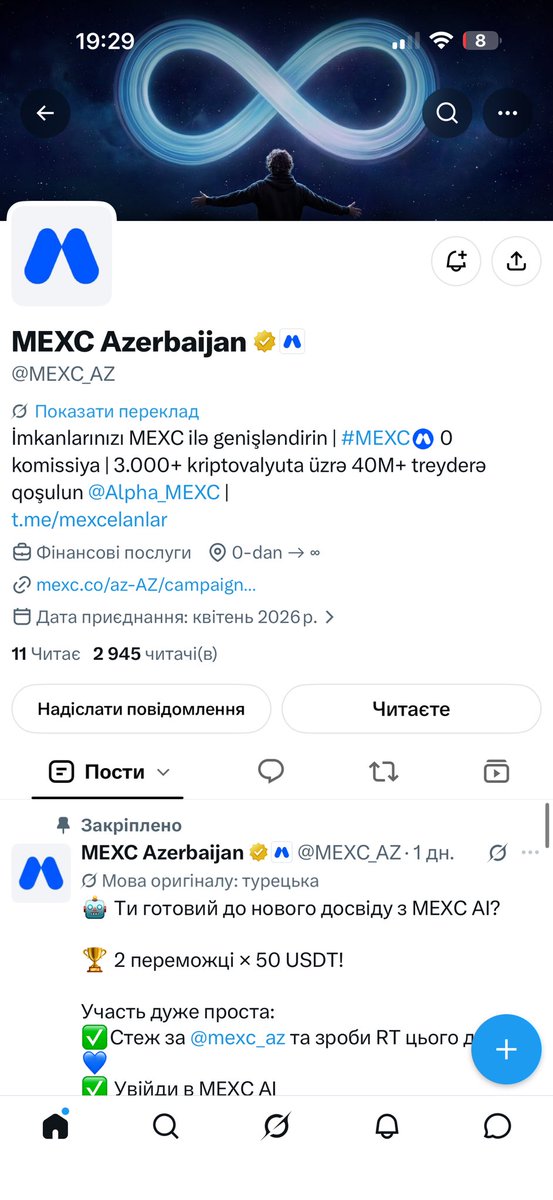 OleksandrDavyd5's tweet photo. @MEXC_AZ 1) MEXC CARD
2) VISA
3) APPLE PAY

UID: 12464871

@usykaa https://t.co/wFBZfPyckH