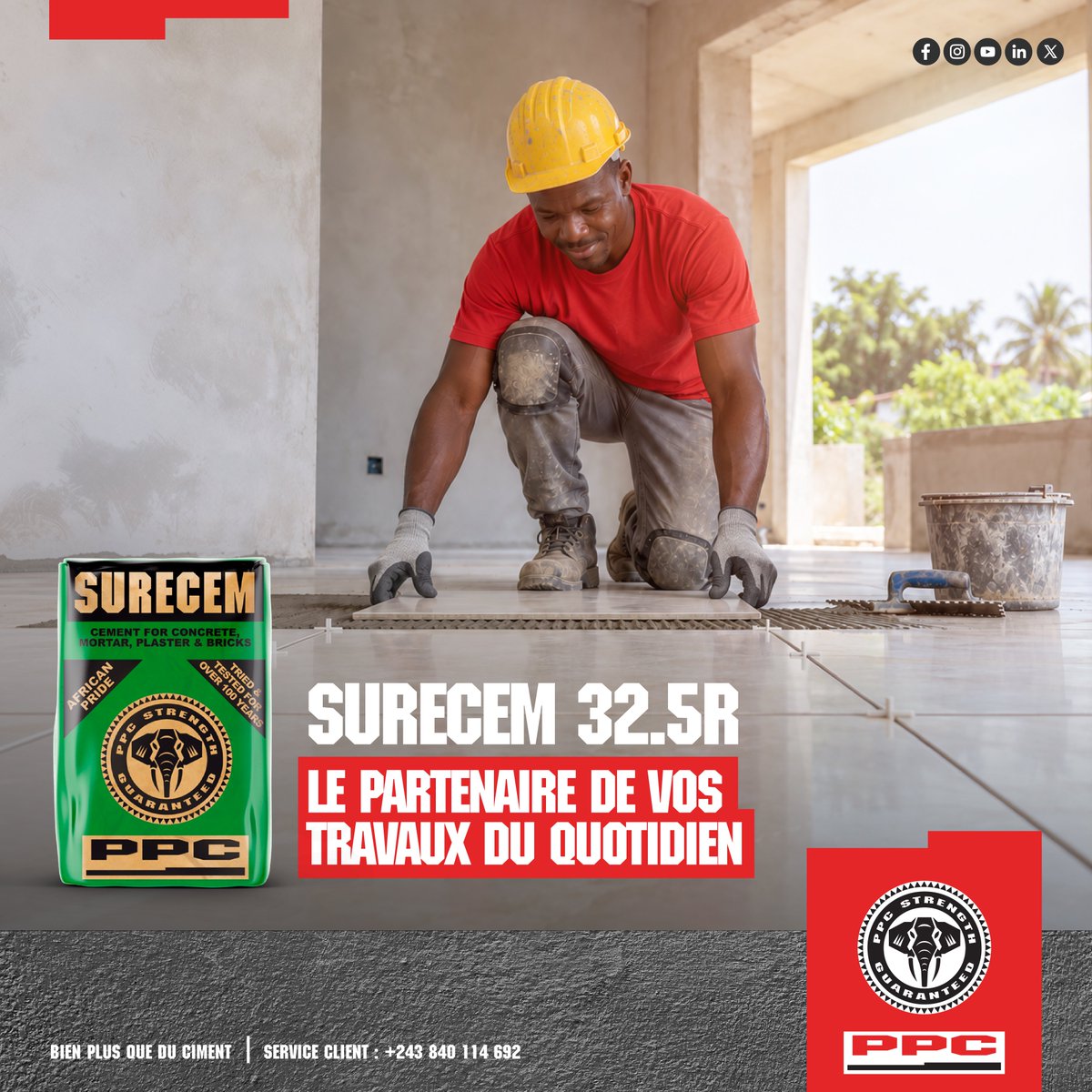 PpcProduits's tweet photo. Pour vos travaux courants de maçonnerie, vos murs et vos chapes, choisissez un ciment adapté et respectez les bonnes pratiques de construction.
Surecem 32.5R, le partenaire de vos travaux du quotidien
#PPC #BienPlusQueDuCiment #RDC #SURECEM https://t.co/gbwTc1TLmp