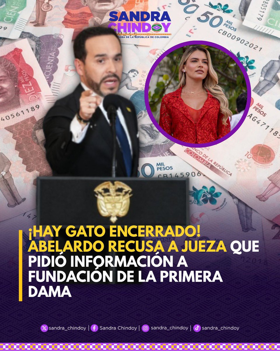 sandra_chindoy's tweet photo. 🔴¿QUÉ OCULTAN?, De La Espriella estaría recurriendo a MANIOBRAS JURÍDICAS para no revelar cuánto dinero fue donado a la Fundación Colombia Luz y Sonrisas de la Primera Dama, Ana Lucía Pineda. #Abelardo #fundación #PrimeraDama https://t.co/rNyeRy3AgE