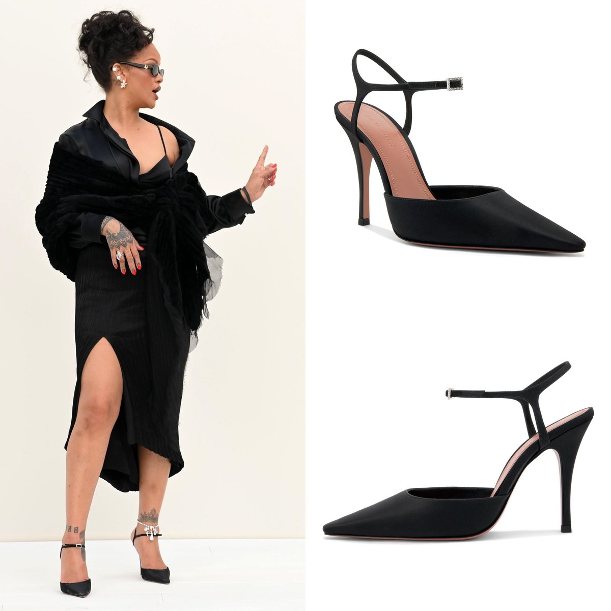 Rihanna heels Dior SS27 Rihanna Amina Muaddi Carolyn pump Dior SS27