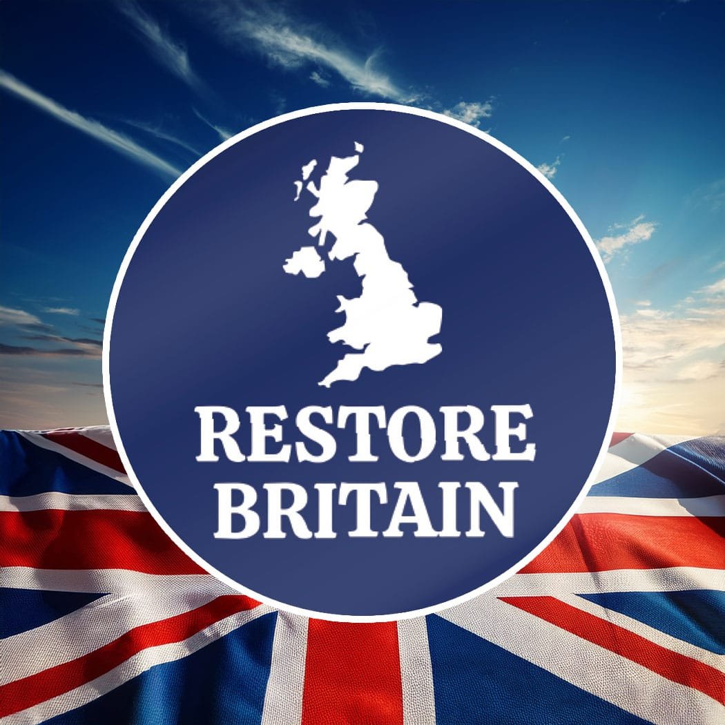 Sledgehammer902's tweet photo. @RupertLowe10 You may want to fix your logo..

Great Britain doesn't include Northern Ireland. 

The UK does.

So technically you should be called Restore UK. https://t.co/yIEsWhPa03