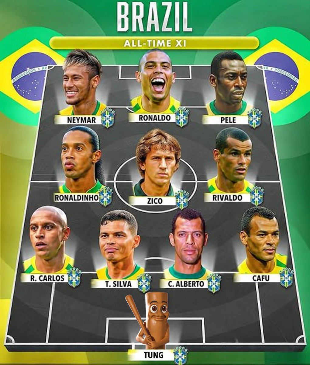 PumpfunJord's tweet photo. Any changes you’d make to this Brazil All Time XI? https://t.co/3bnMtVFoQG