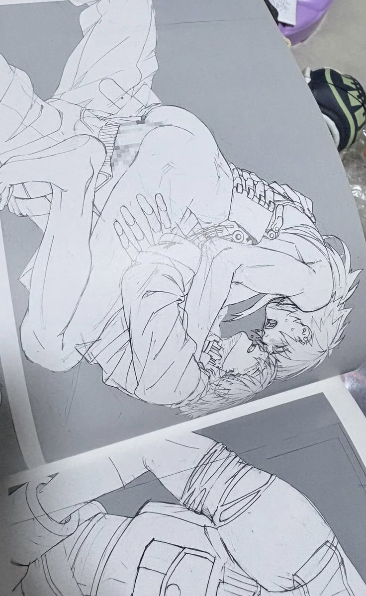 cstandsforcha0s's tweet photo. arriscando brecar minha conta pra compartilhar o sketch de clearao do artbook que chegou ontem https://t.co/cuKPzszt8s