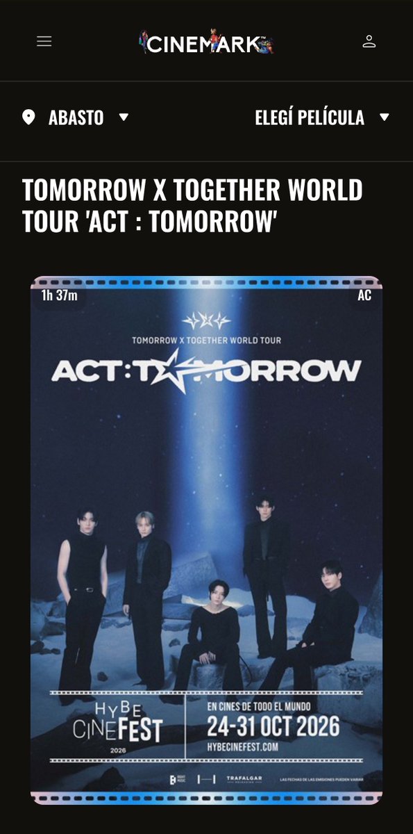 TXT_ARG's tweet photo. ¡Atención, MOA! ✨

Ya están a la venta las entradas para ver  'ACT TOMORROW' en Cinemark 📢

Los únicos cines disponibles son Abasto, Patio olmos y Unicenter, con funciones del lunes 26 al jueves 29 de octubre!!

https://t.co/rFco7hXLUk https://t.co/Rgox2pYkf9