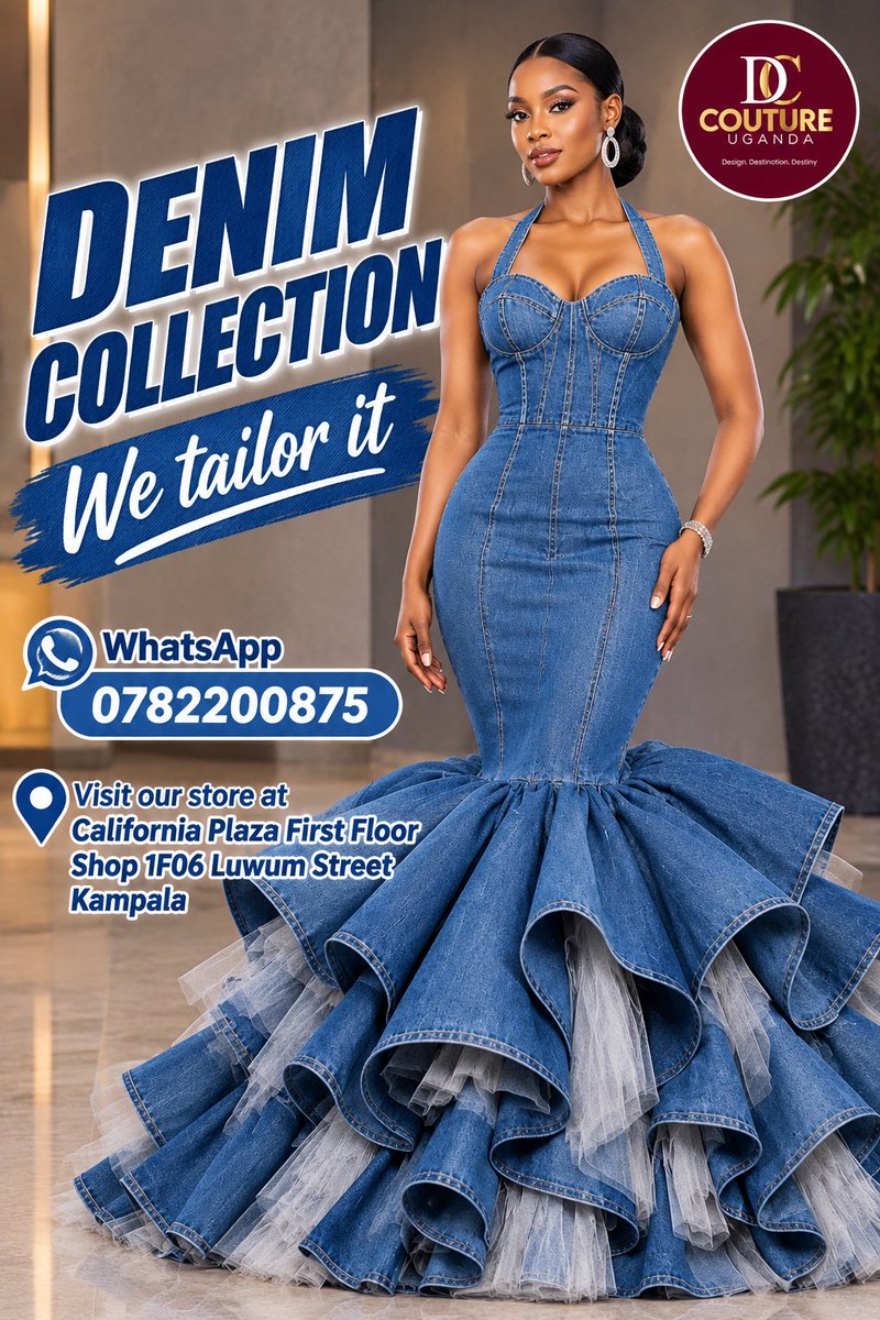 Katambulajulie3's tweet photo. Your denim. Your style. Your fit. 💙👖
📲 WhatsApp 0782200875 | 📍 California Plaza First Floor Shop 1F06, Luwum Street Kampala
At DC Couture Uganda, We Tailor It. From denim dresses and skirts to denim tops, jackets, trousers, and stylish two-piece outfits, we tailor denim https://t.co/jBlzSFGx1o