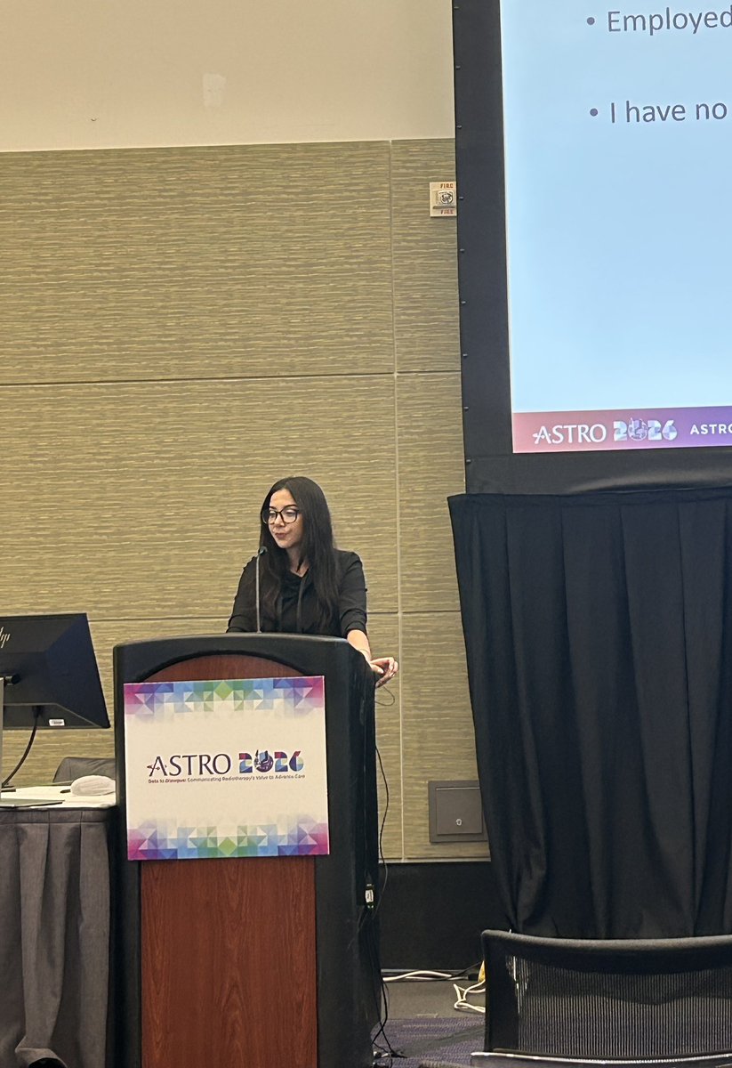 MoffittNews's tweet photo. Live from #ASTRO26: Emily Keit, MD (@Emily_R_Keit), moderates an education session on managing CNS metastases in critically ill patients, covering abbreviated whole-brain radiotherapy and SRS for dominant lesions in patients with poor performance status. #MoffittASTRO26 https://t.co/jdnp9nxQav