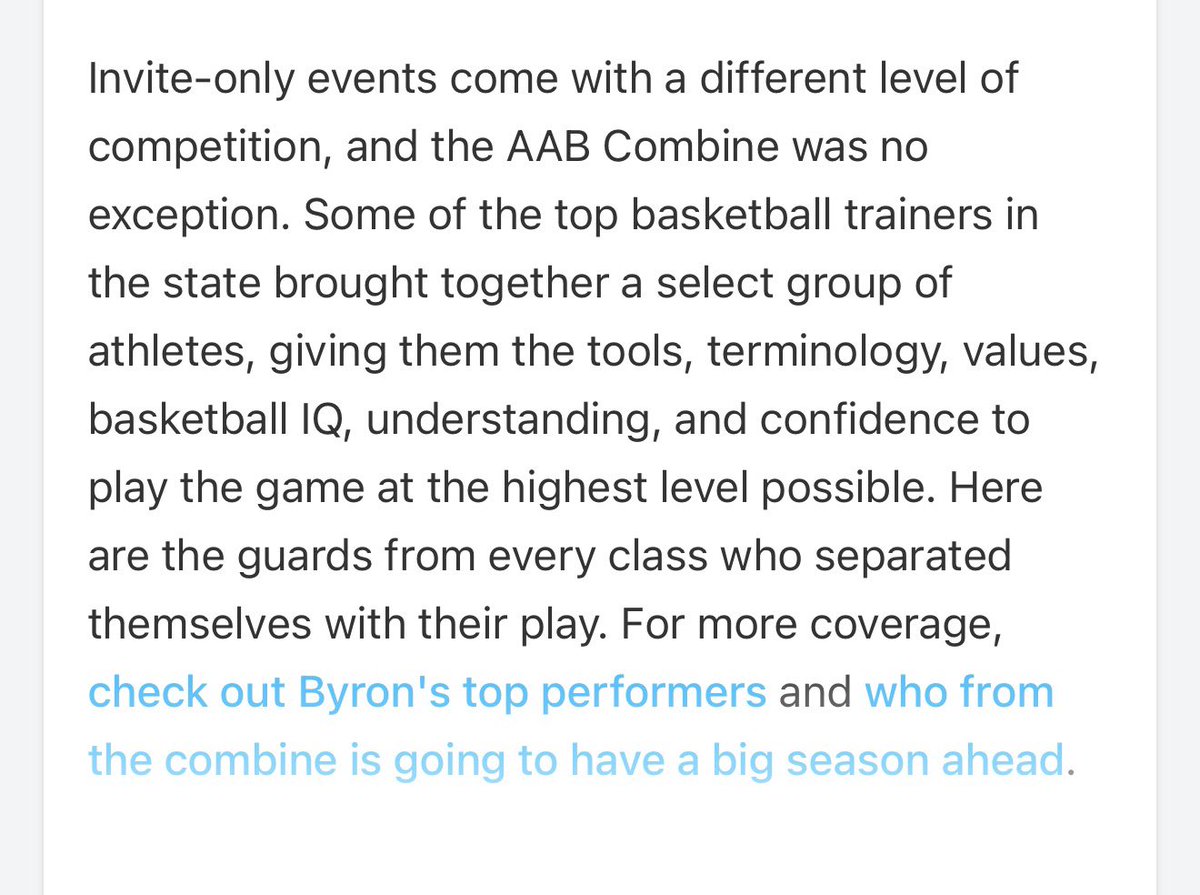 Laylah_Carroll2's tweet photo. Thank you Prep for recognizing me as one of the Too Guard at the invite-only AAB combine and for the write-up. I will continue working hard. https://t.co/pKIbPW8nDu