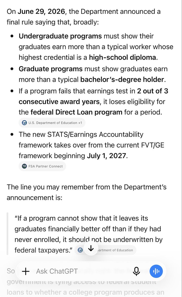 JimT1728662's tweet photo. @ReeHowerton @usedgov You are so dumb. They are targeting specific undergrad and graduate programs at schools that don’t lead to average income greater than high school graduates. Cosmetology programs aren’t even. https://t.co/96N1tVstz4
