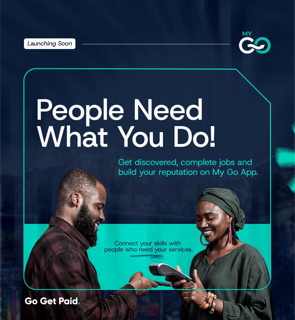 mygoappglobal's tweet photo. People need what you do and it’s time to get paid for it! 

My Go App is launching soon to help you get discovered, build your reputation, and turn your skills into income.  

Get ready to connect with clients who need your talent! 

Launching soon…stay tuned!

#MyGoApp https://t.co/oRdOMlXFt2
