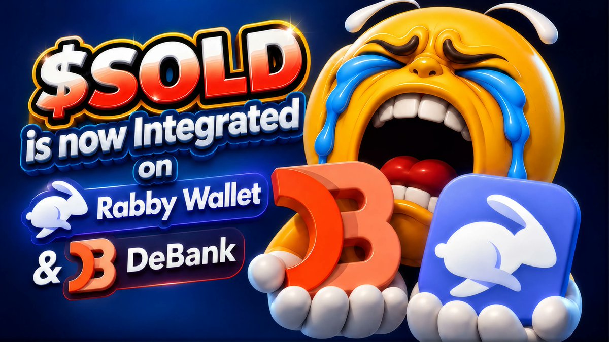 ISoldTooSoon's tweet photo. They couldn't ignore us forever. 🔥

$SOLD is now natively integrated into @Rabby_io and @DeBankDeFi!

We are officially on the radar. Track your holdings seamlessly, watch your portfolio metrics live, and flex your bag for all the paperhands to see.

Check your Rabby wallet, fire up DeBank, and make some noise. 📈🎟️