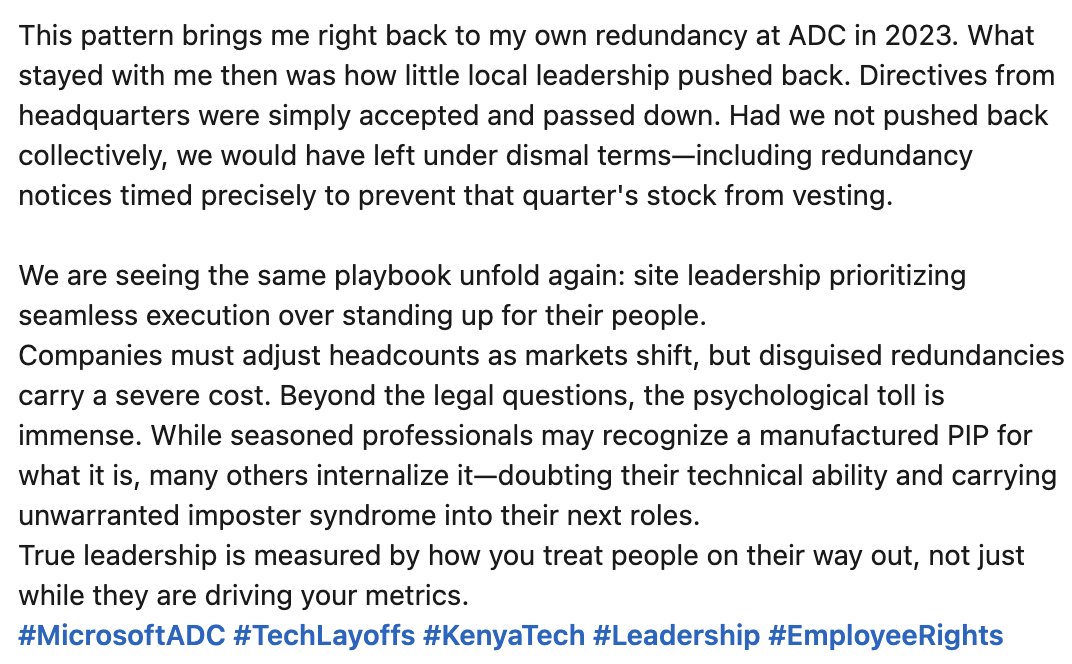 kiruik's tweet photo. This is based on my conversations with several people who were affected by the layoffs. Either take a 6-week PIP or take the voluntary exit package. False choices https://t.co/oNcEUd05EG