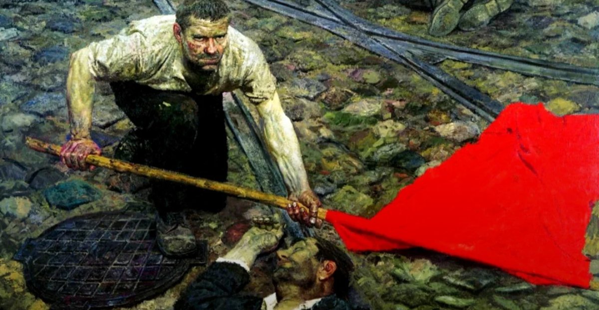 Patryk87837486's tweet photo. "Raising the Banner" G.Korzhev 1960 https://t.co/h7hMfiz9jv