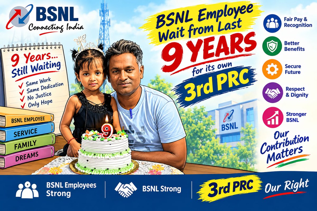amikrrish34's tweet photo. “BSNL है साथ, तो फ़िक्र की क्या बात — 3rd PRC की हो अब सौगात!”
#Remove_Affordability_Clause
#3rdPRC_BSNL
@narendramodi @JM_Scindia @PemmasaniOnX  @DoT_India https://t.co/9XhpIv2mSB