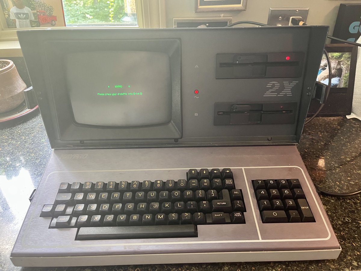 ShaunCurry's tweet photo. @308Greenfield The KayPro still works. I'm not sure about the printer. I would like to find a nice computer museum/collection home for them. https://t.co/sQouNU3NiO