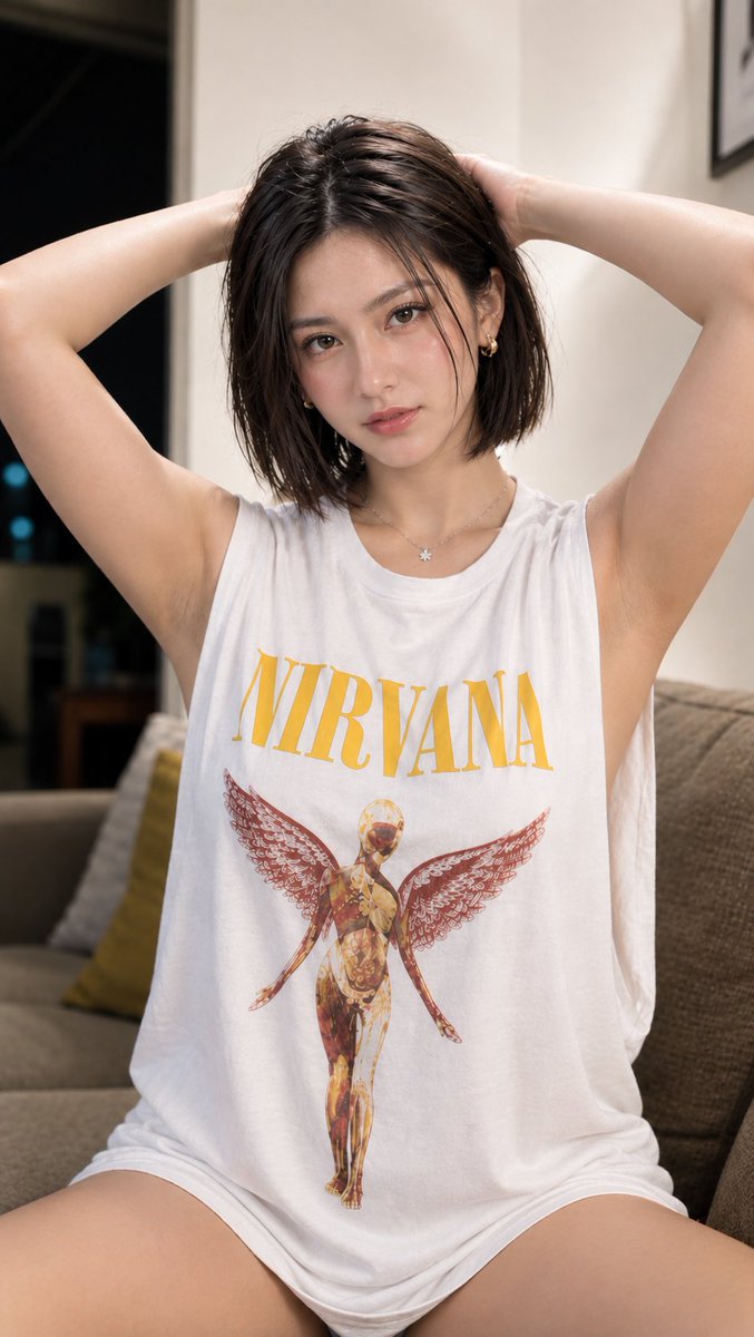 bee_beatrix1's tweet photo. Stay in with me? I promise I'm good company.

#Nirvana #VintageTee #GrungeGirl #90sAesthetic #SoftGrunge #CozyNight #HomeVibes #MinimalAesthetic #ShortHairGirl https://t.co/TkByOJf5Ni